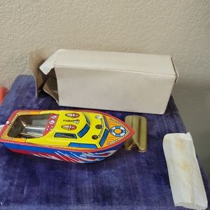 Vintage Collectible Steamboat Poppop Tin Toy